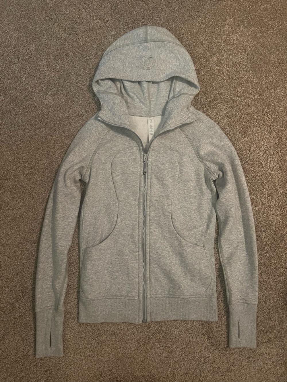 lululemon athletica Scuba Light Gray Full-Zip Hoodie